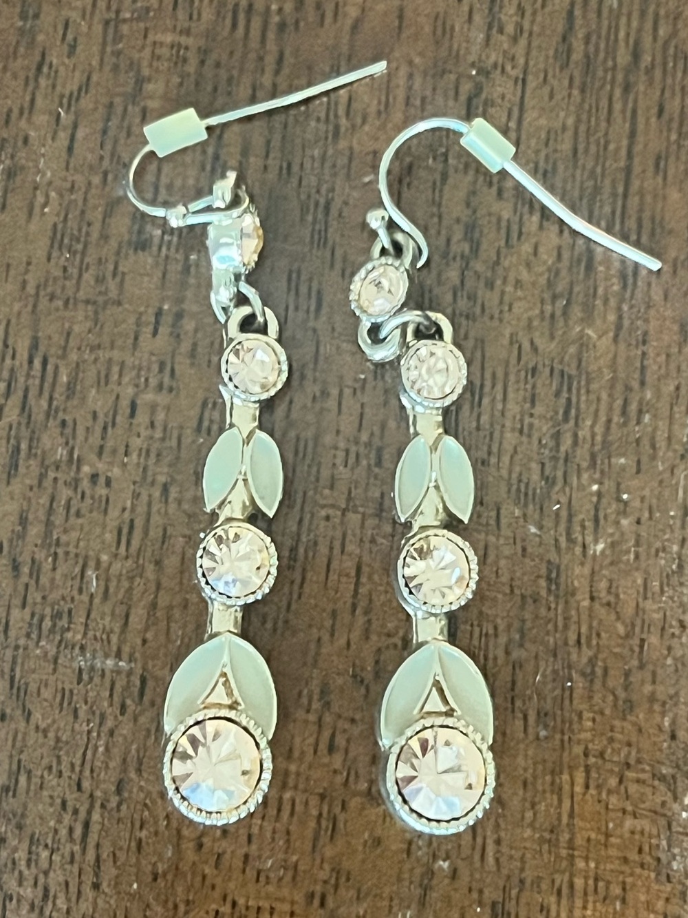 Elegant Crystal Drop Earrings in Rose and Sage